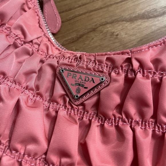 PRADA Hobo Tessuto Gaufre with Saffiano Mini Pink - Picture 7 of 13